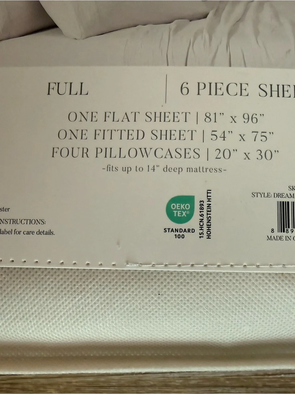 Dream Stories FULL 6PC Extra soft Sheet Set White sand (oatmeal/ivory) color NEW
